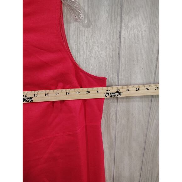 Positive Attitude 2 Piece Linen Maxi Dress Set Jacket Midi Embroidery sz 14 Pink - Picture 6 of 12